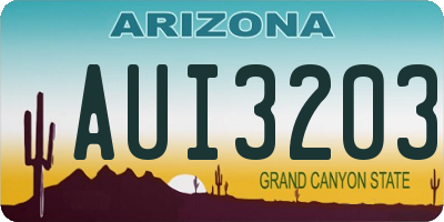 AZ license plate AUI3203
