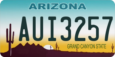 AZ license plate AUI3257