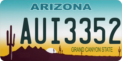 AZ license plate AUI3352
