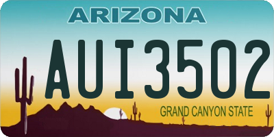 AZ license plate AUI3502
