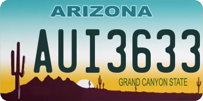 AZ license plate AUI3633