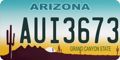 AZ license plate AUI3673