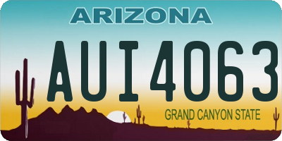 AZ license plate AUI4063