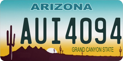 AZ license plate AUI4094