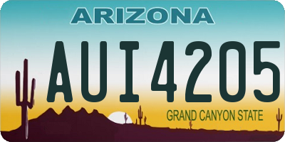 AZ license plate AUI4205