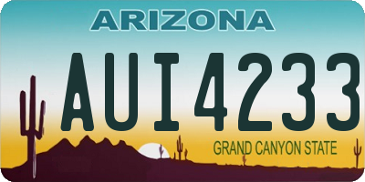 AZ license plate AUI4233