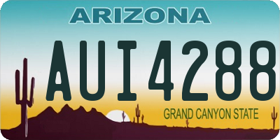 AZ license plate AUI4288