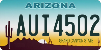 AZ license plate AUI4502