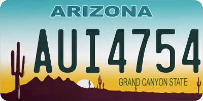 AZ license plate AUI4754