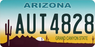 AZ license plate AUI4828