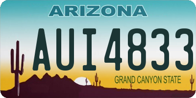 AZ license plate AUI4833