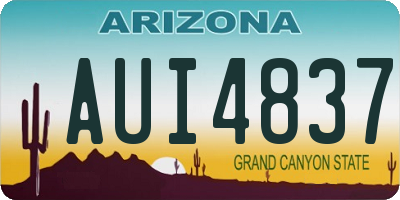 AZ license plate AUI4837
