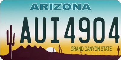 AZ license plate AUI4904