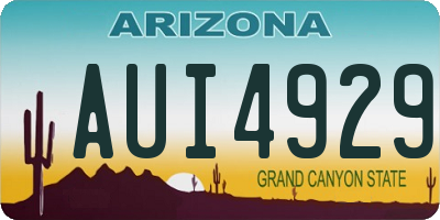 AZ license plate AUI4929