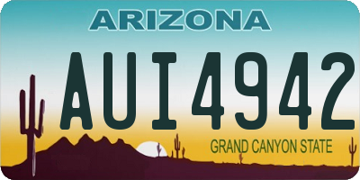 AZ license plate AUI4942
