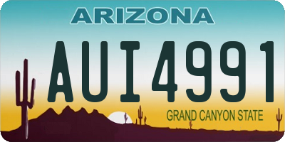 AZ license plate AUI4991