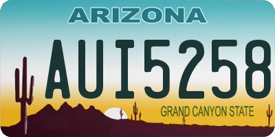 AZ license plate AUI5258