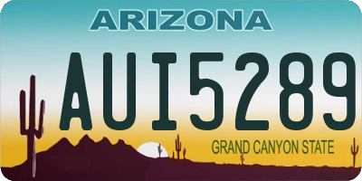AZ license plate AUI5289
