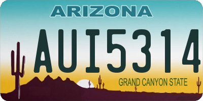AZ license plate AUI5314