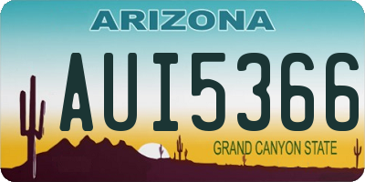 AZ license plate AUI5366