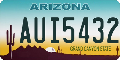 AZ license plate AUI5432