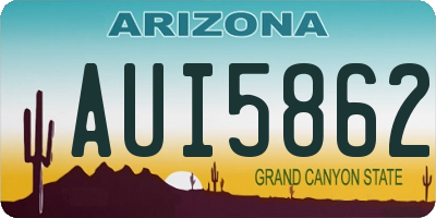 AZ license plate AUI5862