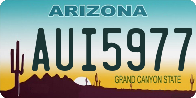 AZ license plate AUI5977