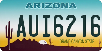 AZ license plate AUI6216