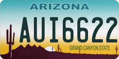 AZ license plate AUI6622