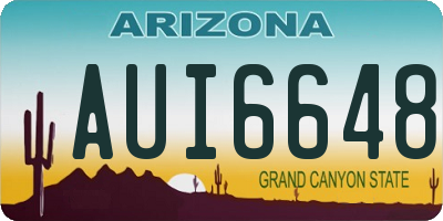 AZ license plate AUI6648