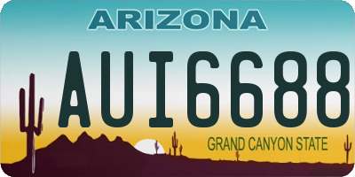 AZ license plate AUI6688