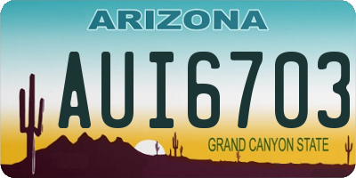AZ license plate AUI6703