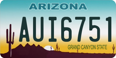 AZ license plate AUI6751