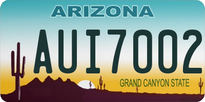 AZ license plate AUI7002