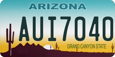 AZ license plate AUI7040