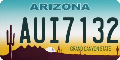 AZ license plate AUI7132