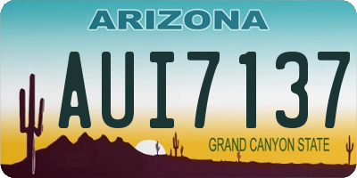 AZ license plate AUI7137