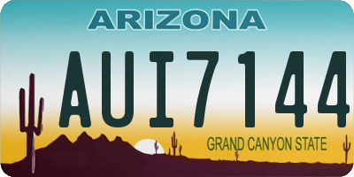 AZ license plate AUI7144