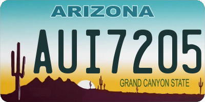 AZ license plate AUI7205