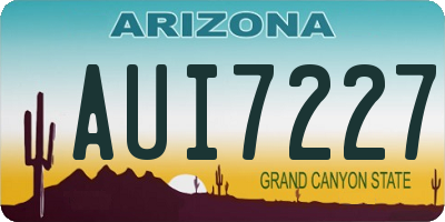 AZ license plate AUI7227