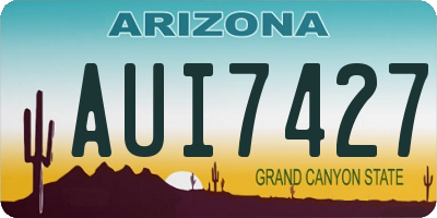 AZ license plate AUI7427