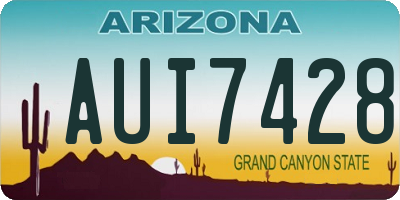AZ license plate AUI7428