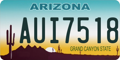 AZ license plate AUI7518