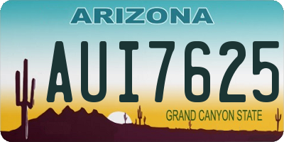 AZ license plate AUI7625