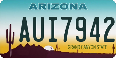 AZ license plate AUI7942