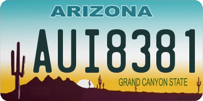 AZ license plate AUI8381