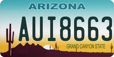 AZ license plate AUI8663