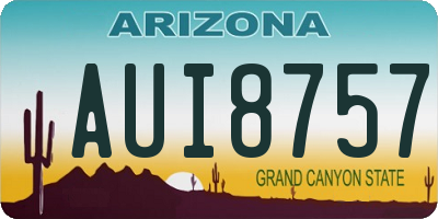 AZ license plate AUI8757
