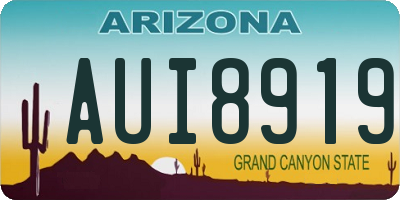 AZ license plate AUI8919