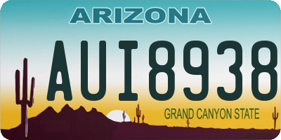 AZ license plate AUI8938